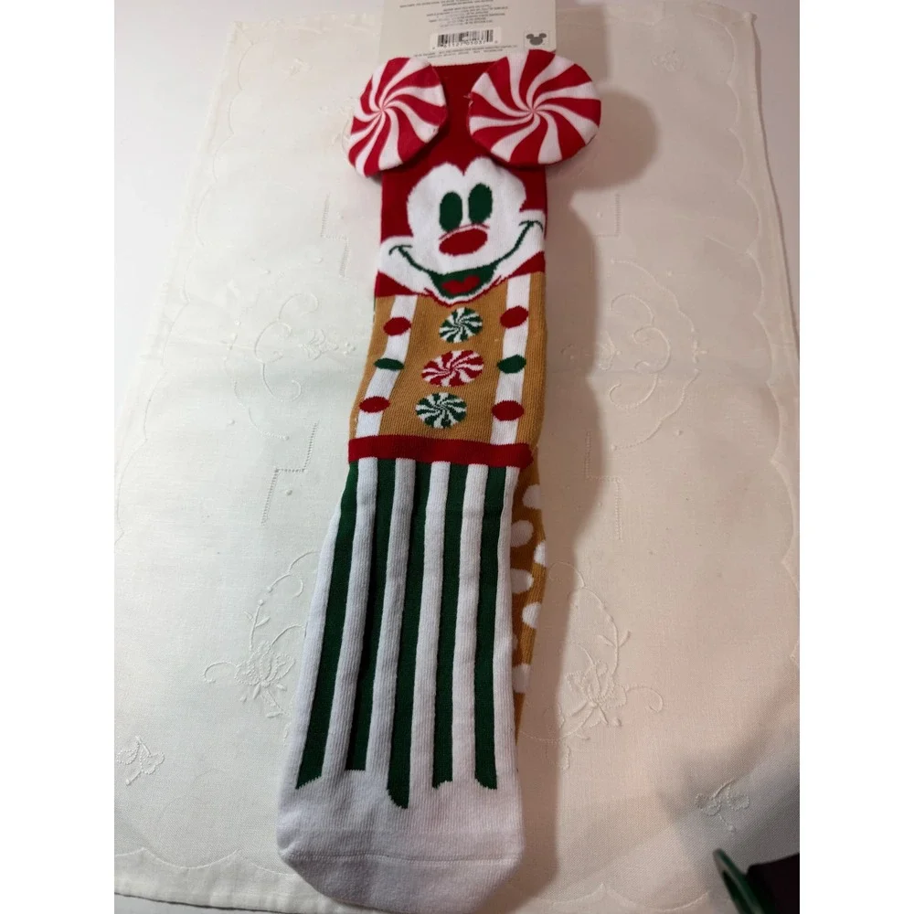 Disney Hallmark knee high Holiday Christmas Mickey Mouse Socks